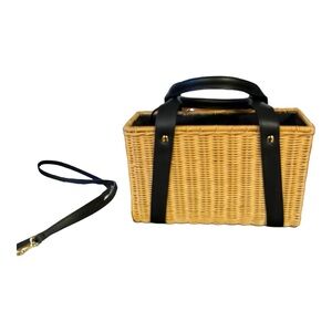 Kayu straw leather handle bag